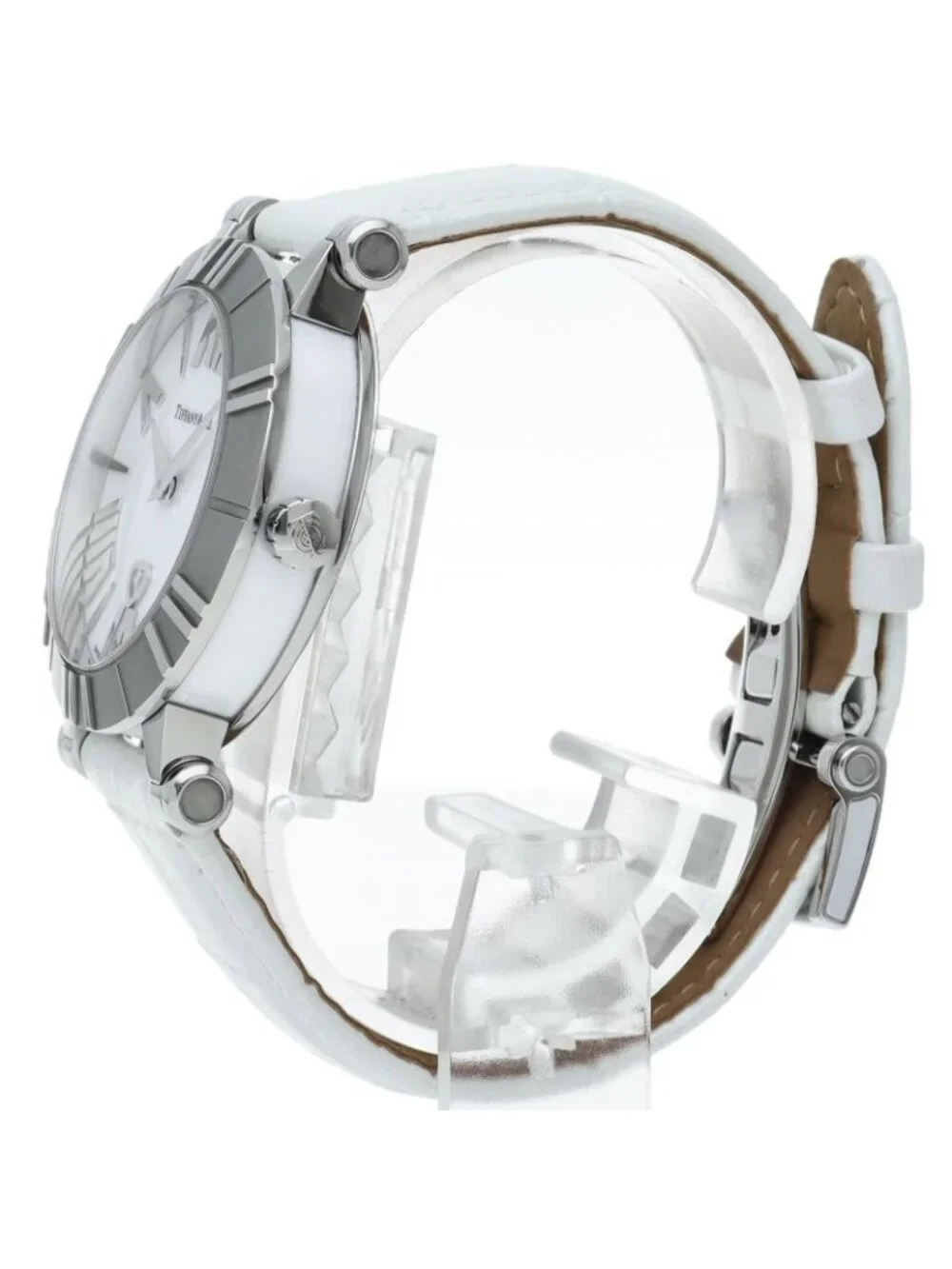 Tiffany & Co Atlas Watch SS Leather White